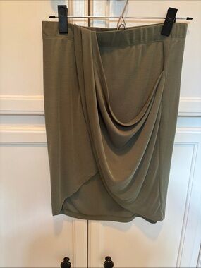 Splendid Olive Draped High-Low Skirt